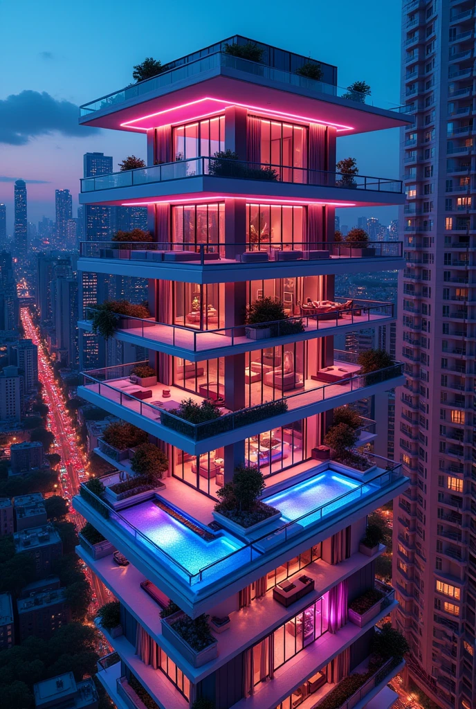  neon-hued penthouses