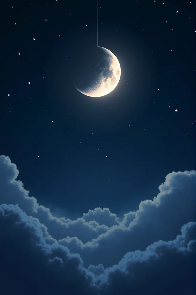 Night with hanging moon