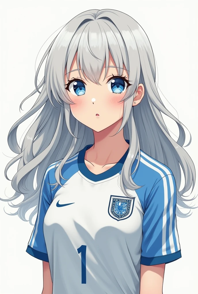 Create a White Female Blue Lock Character(soccer) looking like manga and shy