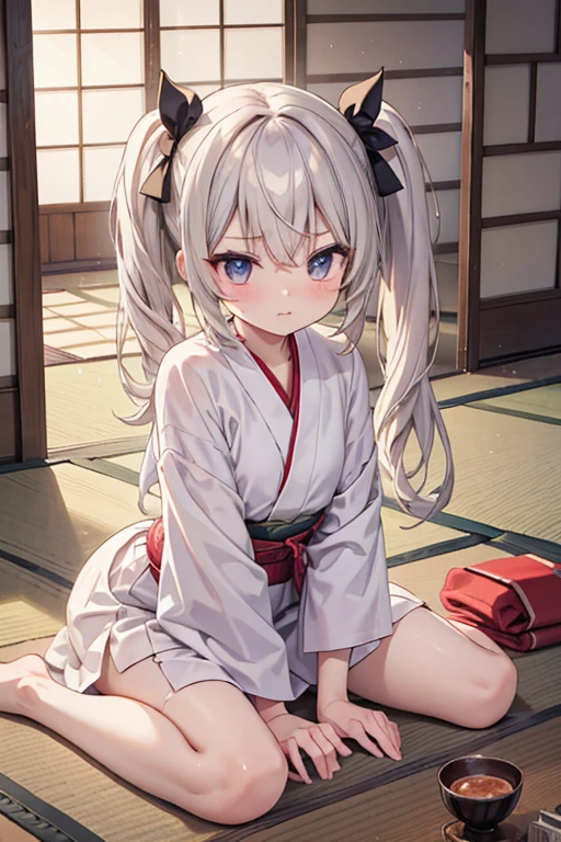 In the summer daytime, in a Japanese-style room with tatami flooring, a low table is set.
BREAK
A stubborn old man,twintail,ブレザー
BREAK he folds his arms, with wrinkles between his brows. An aura of anger (emanating:1.5) rises from his body. BREAK masterpiece,best quality,super detailed,super fine illustration,8k,cute,