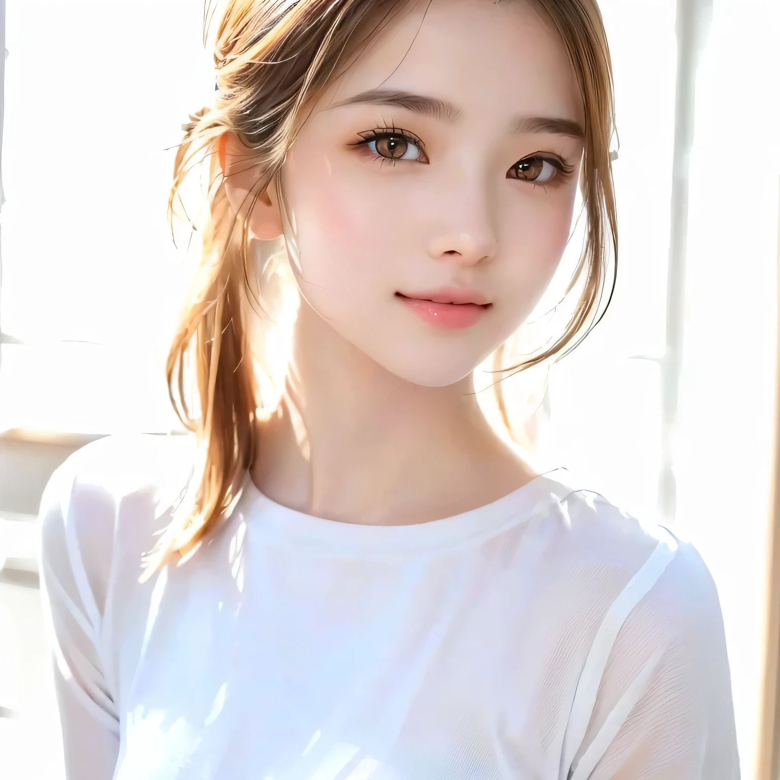 Highest quality, Face Focus, Soft Light, Ultra-high resolution, (Realistic:1.4), RAW Photos, One of the Japan,
alone, cute, (pupil, light in your eyes), Beautiful face in every detail, (Small Box),(High resolution detail of human skin texture),
(Medium-long hair),In the classroom , Wearing a high school uniform, (Portraiture),smile,Upper body from the waist up