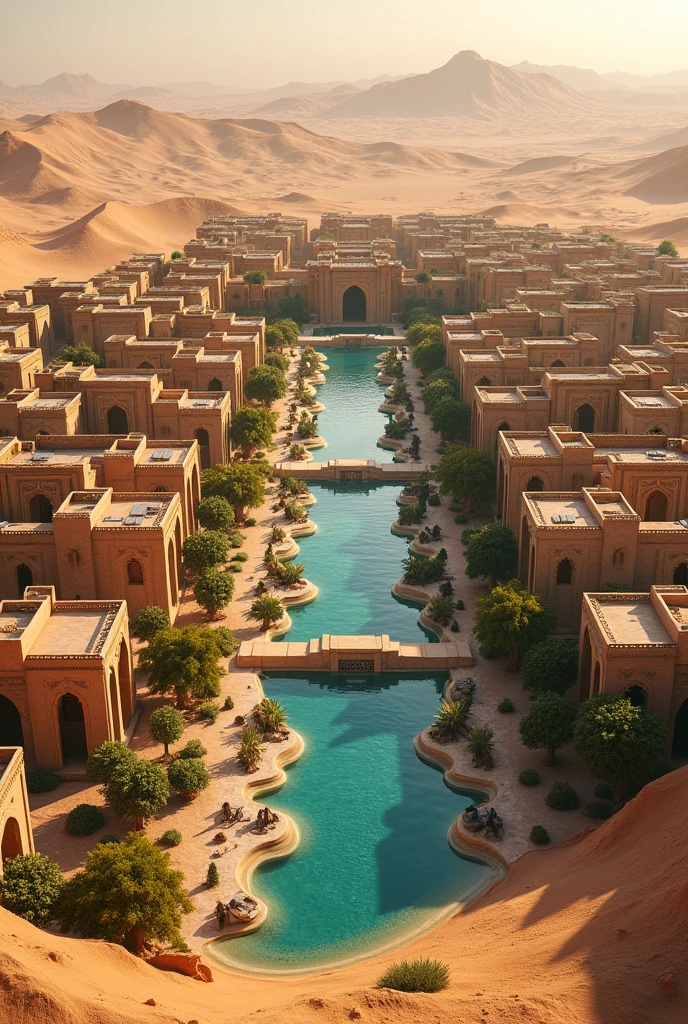 So big desert traditional resort with hundreds of villas in it and without water fountain and water pools 