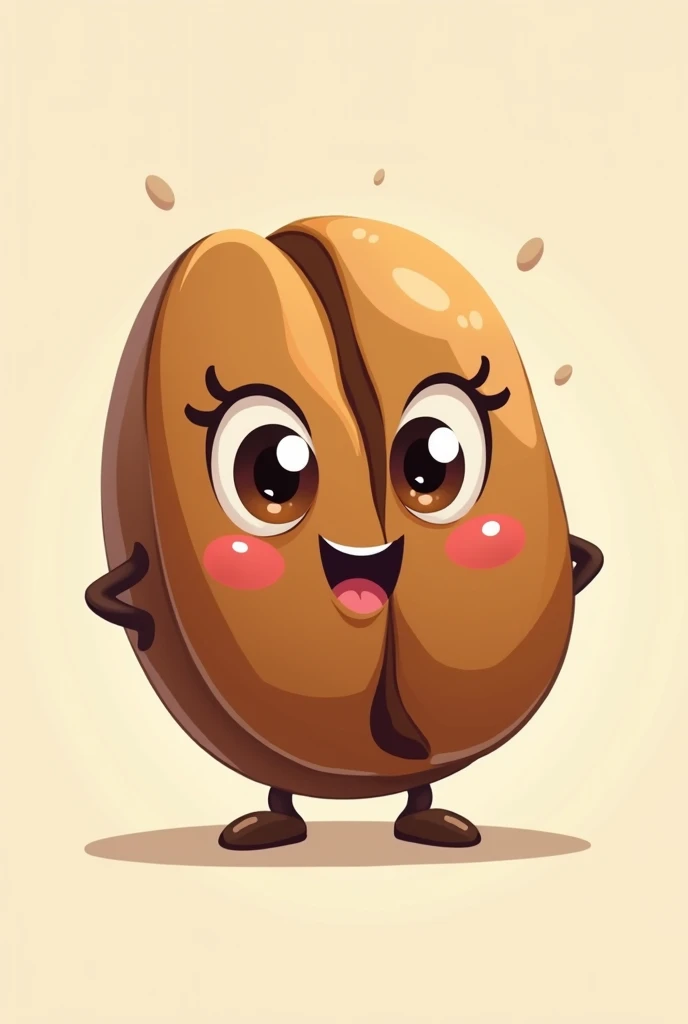 cartoon character like a coffee bean make him friendly and more clean