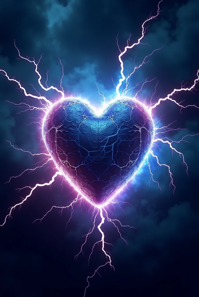 Heart with thunder and lightning for a brand logo and it says electro shock