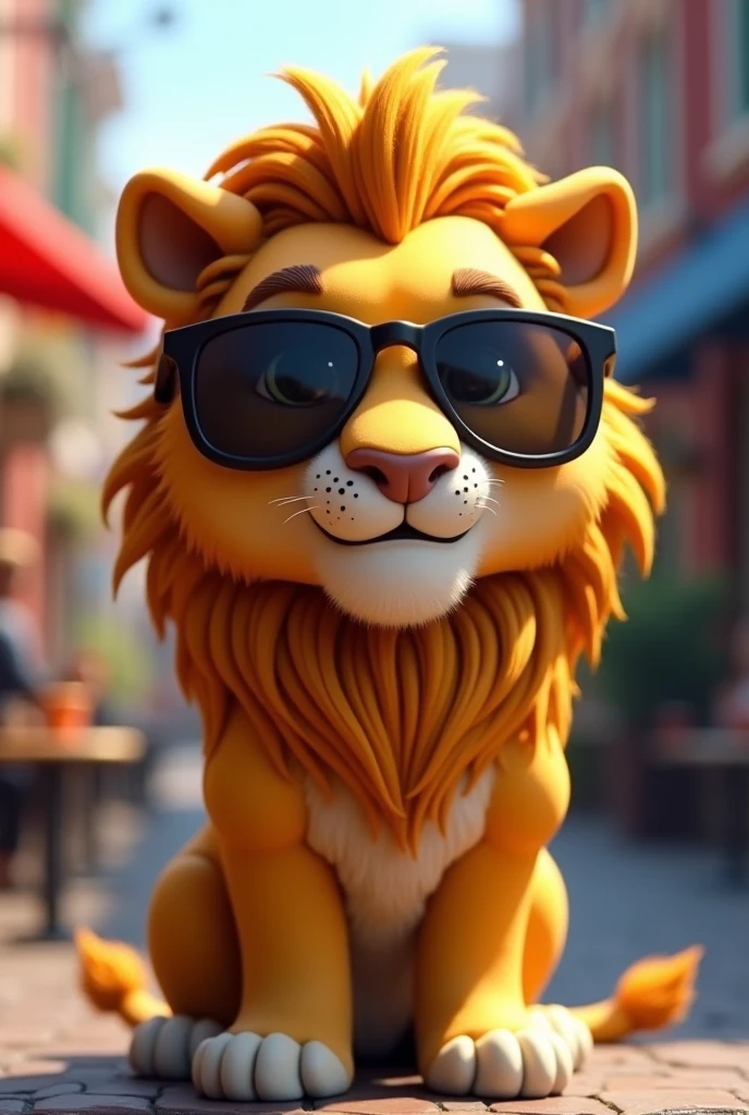 generate an animated lion with sunglasses