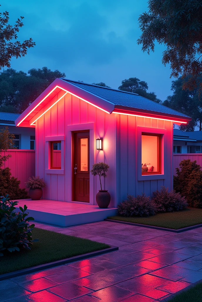 Not so big house in neon tones