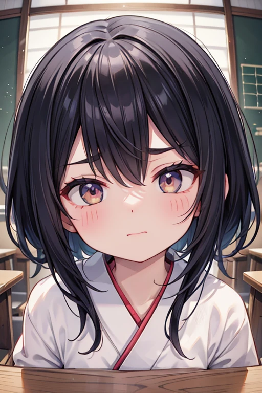 In the summer daytime, in a Japanese-style classroom,detailed background,beautiful background
BREAK
A male,old,bared,kimono,
BREAK she folds her arms, with wrinkles between her brows. An aura of anger (emanating:1.5) rises from her body. BREAK masterpiece,best quality,super detailed,super fine illustration,8k,cute,(fullface brasched:1.3),(Pown:1.3)