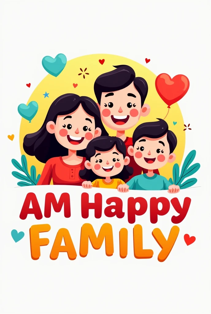 make a logo for youtube channel. channel name AM Happy faimly. for youtube background picture.