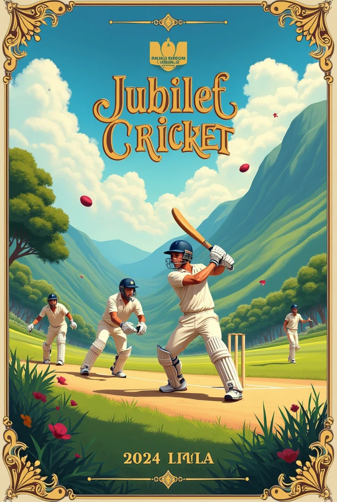 Cricket match poster with beautiful background on topic UBM jubilee trophy 2024