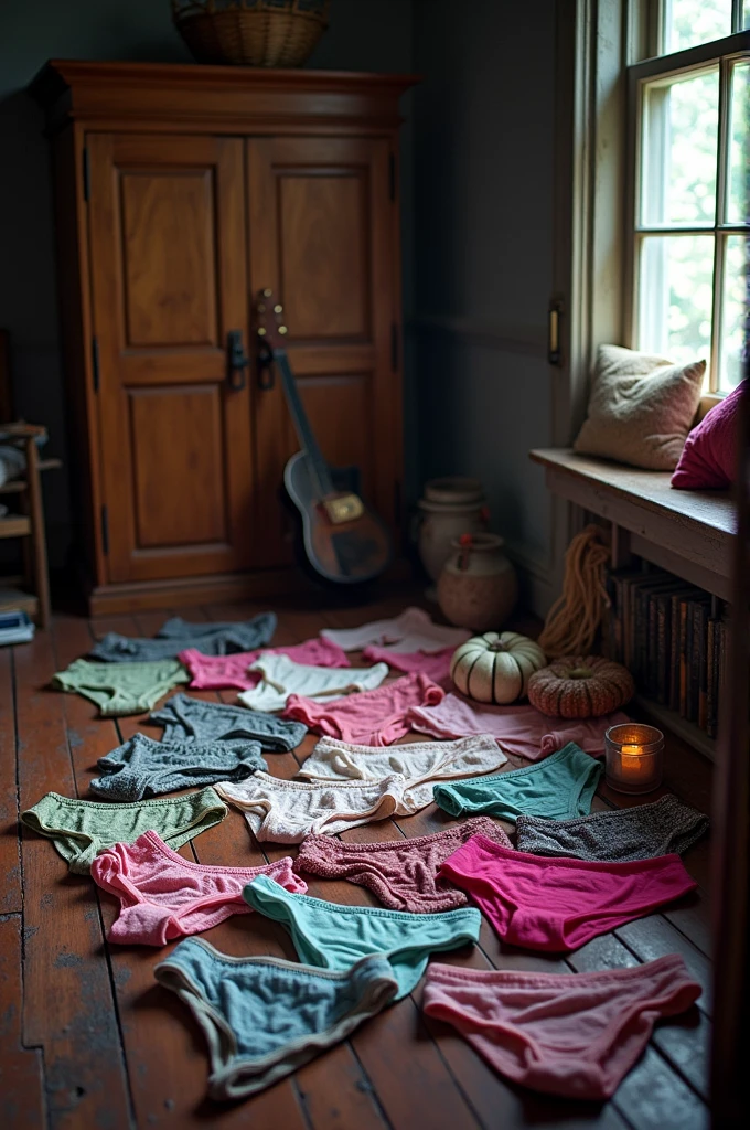 Lots of women&#39;s underwear lying around in a witch&#39;s room 