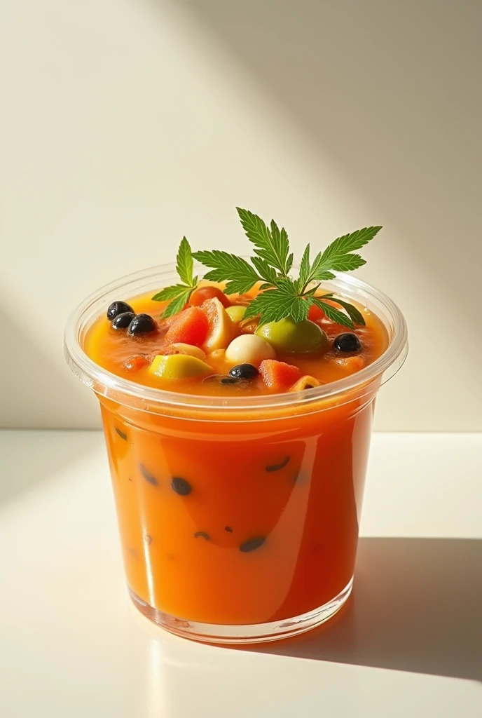 The best soup in the world in a plastic jar, with lots of flavor and elegance