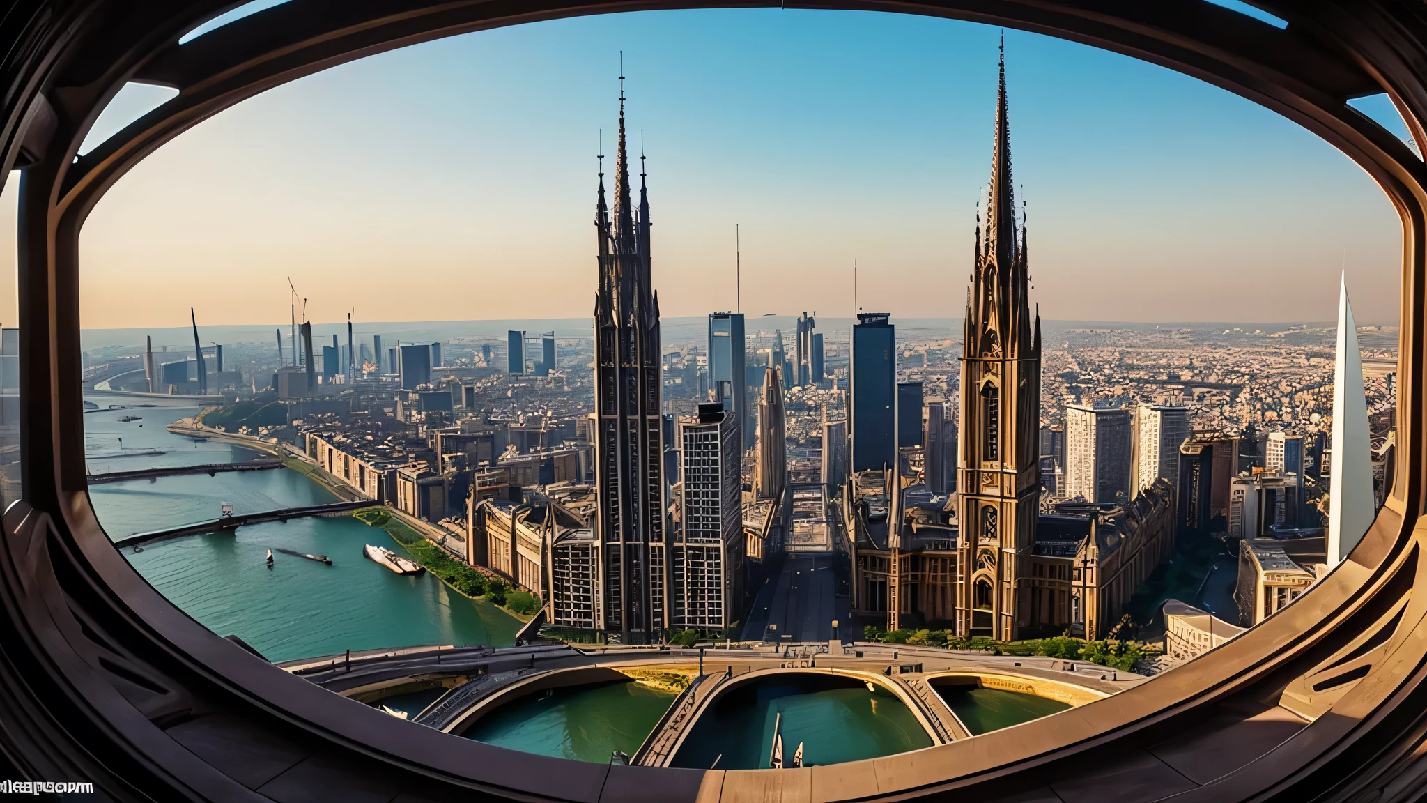 large Victorian era city with sci-fi futuristic aspect