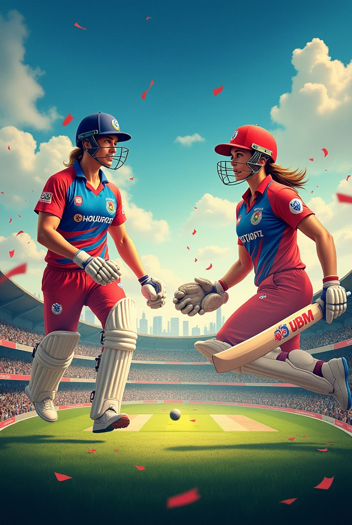 Creative Cricket match poster for both men and women on topic UBM jubilee trophy 2024
