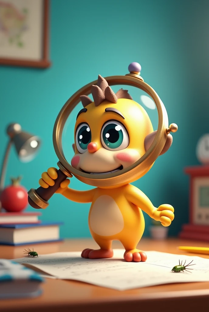 cartoon of a magnifying glass 
