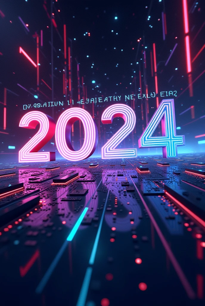 create a poster for hackathon 2024 having technology related background. "hackathon 2024" must be written on the poster