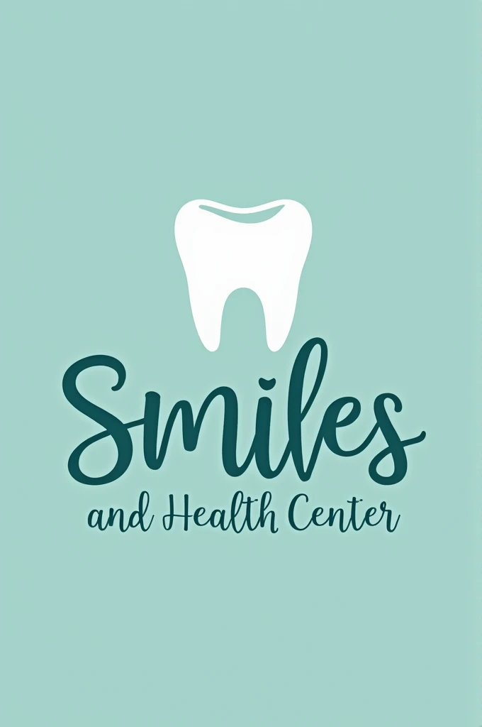 Make me a dental logo with a tooth using CSS letters, and the slogan says : Smiles and Health Center, all in the spanish language