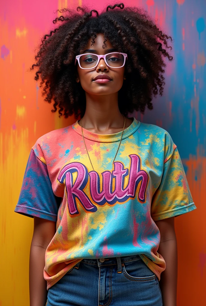 A beautiful design for a shirt of the name Ruth colorfully designed on it (for a shirt)