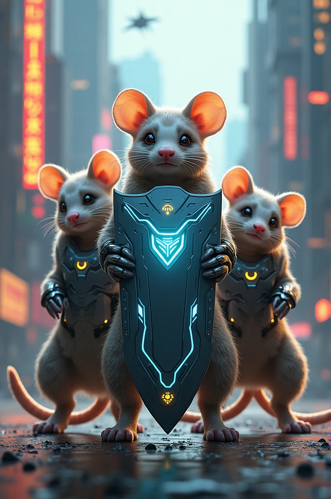 Futuristic Possum Animal Team Shield 