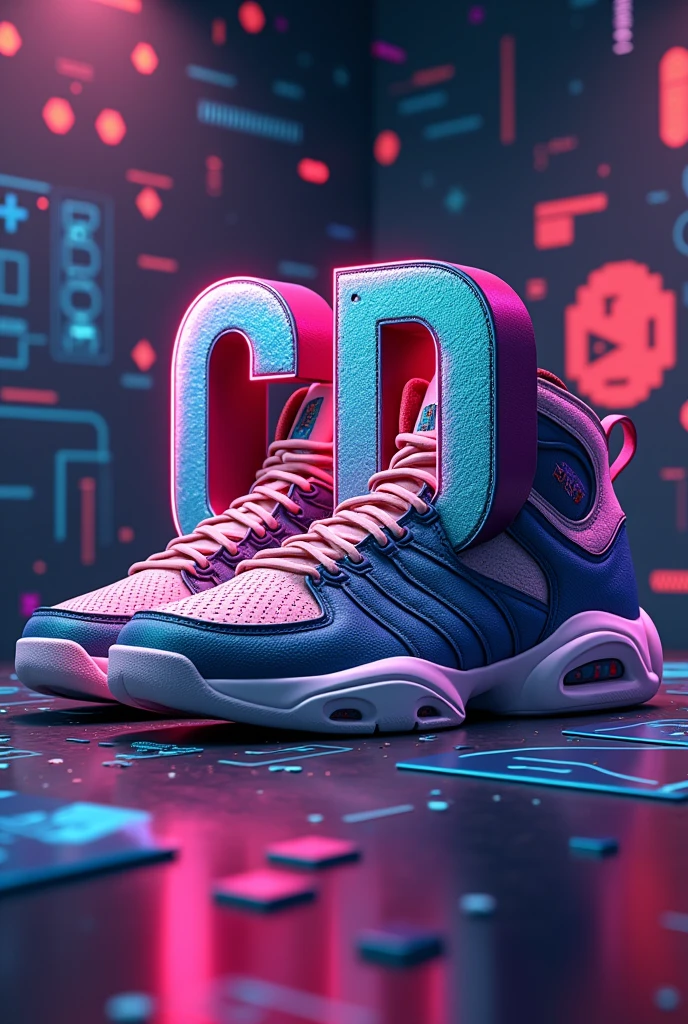 Initials cd sneakers and video games 

