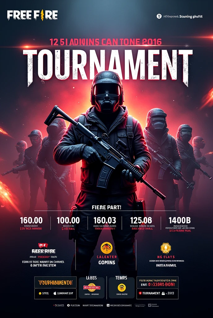 [Image description: A bold and eye-catching poster with a dark background]

*FREE FIRE TOURNAMENT*

*FREE ENTRY!*

*WIN Rs 60 REWARD!*

*WHEN:* Tomorrow, 2:30 PM

*WATCH LIVE ON YOUTUBE:* [@ Shankar the max]

*CONTACT US:* [+9184690 67161 ,+91 63938 86017 , +91 73929 69026]

*JOIN NOW AND SHOW OFF YOUR GAMING SKILLS!*


Rules :
1. Don't make teamup
2.Use all your skills but don't camping
3.ammo are limited 4. Character skill are on 
5.hack , bug file , pannel user and pc player not allowed
Follow rule and win 🏆