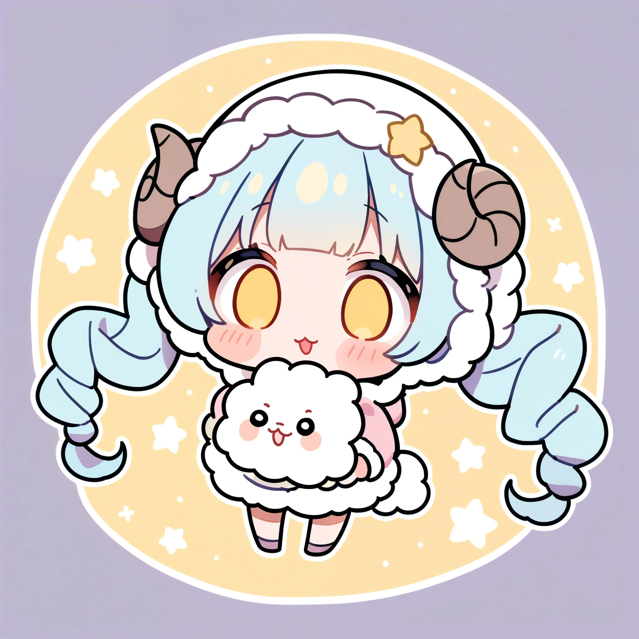  cute chibi, girl, girl with horns smiling