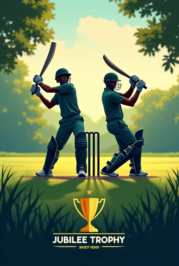 Best Cricket match poster with no advertisement on topic UBM jubilee trophy 2024
