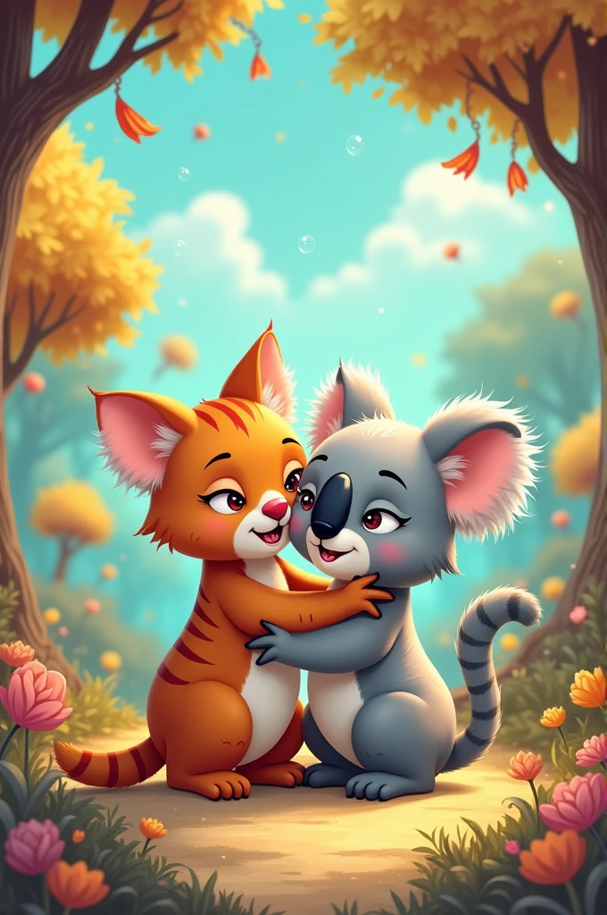 cat and koala who have an extraordinary cartoon-style friendship bond