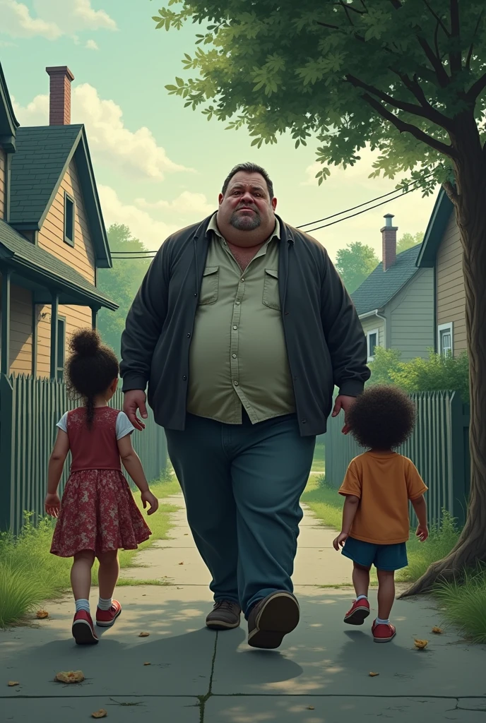 Fat, smelly guy abandons two kids to stay at his aunt's house