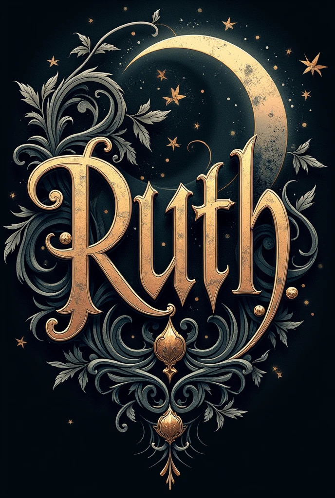 A beautiful design for a shirt of the name Ruth colorfully designed on it (for a shirt)
(Without a model) Now makee it a little bit more gothic and more realistic