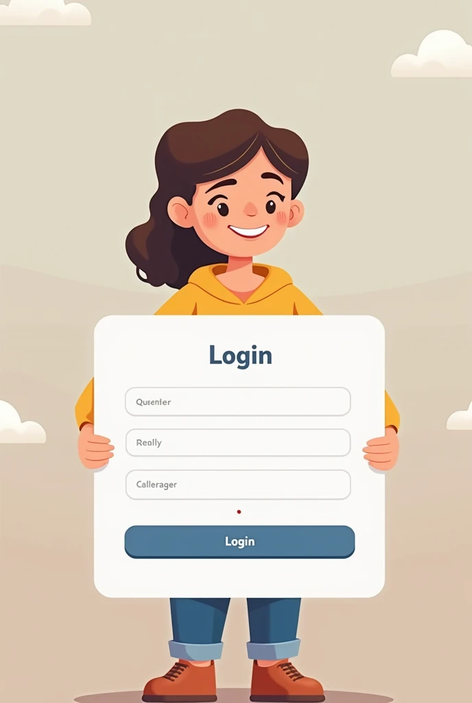 Login screen for a website for autistic people