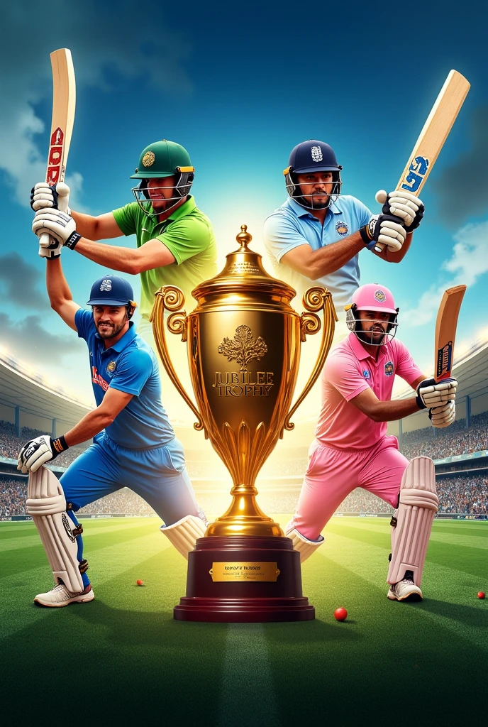 Best cricket tournament poster with the topic UBM jubilee trophy 2024