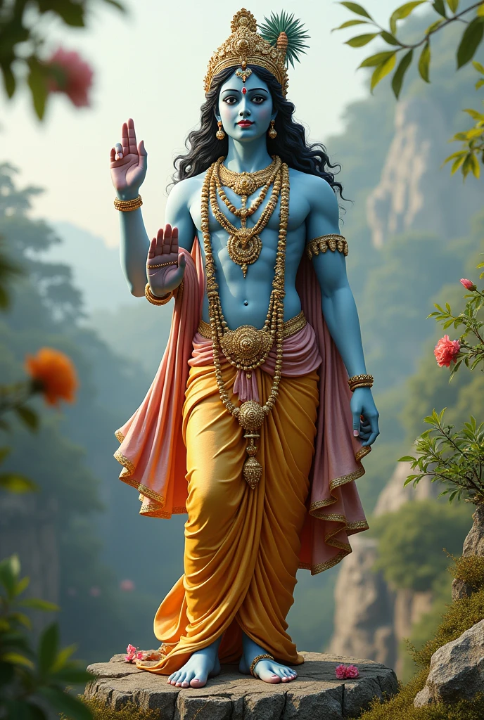 Shree krishan name's lord,full body lite, make stone