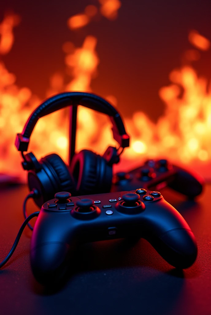 I need  
image with write the gaming vlogs title gaming guns, headphones, fire theme create creative its for you tube channel best 