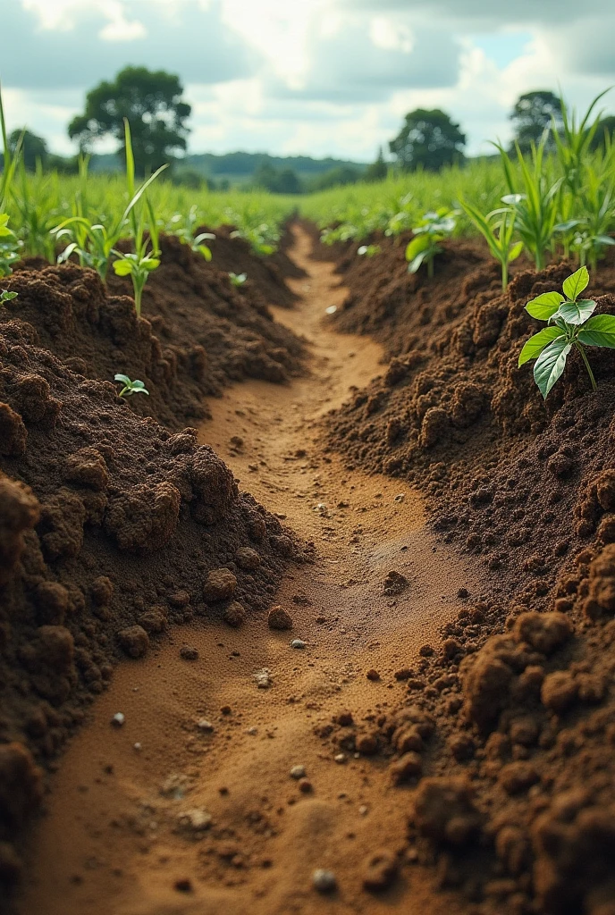 Soil degradation is a serious problem that affects the soil&#39;s ability to support life.. The erosion, salinization, the compression, the pollution, deforestation and inappropriate use of pesticides are the main factors contributing to soil degradation.

The consequences of soil degradation are devastating, including loss of agricultural productivity, the degradation of ecosystems, the increase in poverty and desertification.

To reverse this process, it is essential to adopt sustainable soil management practices. Direct planting, crop rotation, organic fertilization, erosion control and integrated pest management are examples of measures that can help protect soil and ensure a sustainable future.