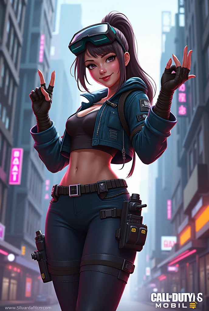 Urban tracker from cod Mobile waving and winking