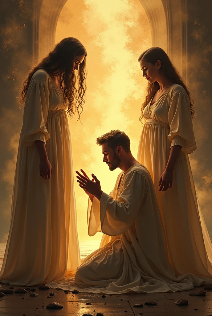 And the three women began to melt away the bitterness and hatred that had twisted their faces and hearts. Their ugliness disappeared, and their true beauty, hidden beneath layers of resentment, began to shine. The women, stunned by this transformation, felt the power of kindness and love. He fell on his knees, crying in remorse and begging Alina for forgiveness.