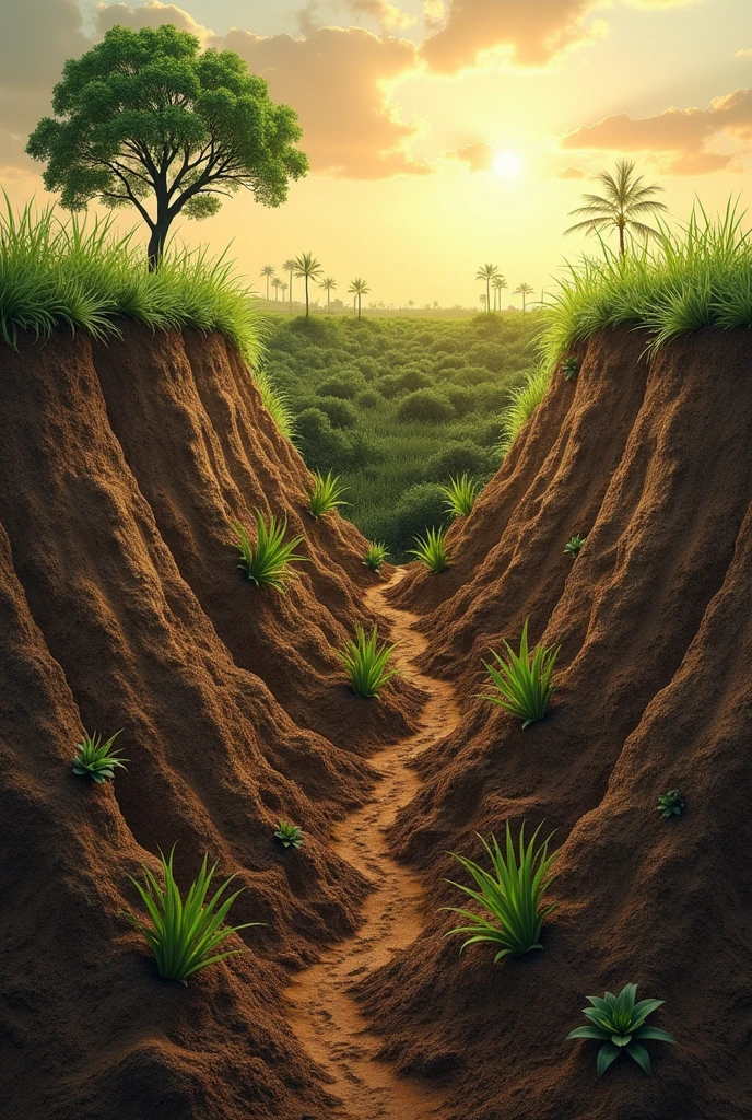 Soil degradation is a serious problem that affects the soil's ability to support life.. The erosion, salinization, the compression, the pollution, deforestation and inappropriate use of pesticides are the main factors contributing to soil degradation.
The consequences of soil degradation are devastating, including loss of agricultural productivity, the degradation of ecosystems, the increase in poverty and desertification.
To reverse this process, it is essential to adopt sustainable soil management practices. Direct planting, crop rotation, organic fertilization, erosion control and integrated pest management are examples of measures that can help protect soil and ensure a sustainable future.