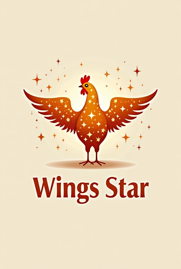 create a logo that unifies fried chicken and stars for a restaurant called wings star