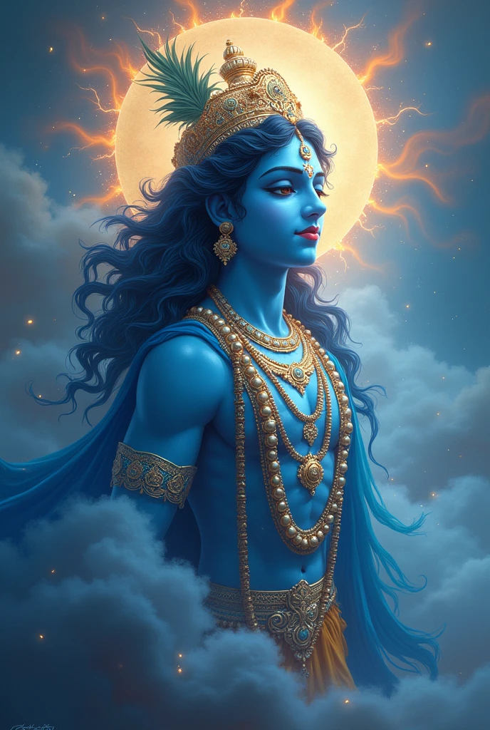 Shree Krishan name's lord,full dody lite,in art