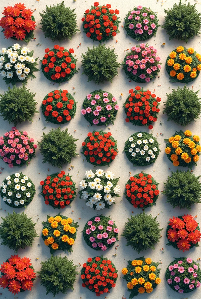 Pattern art of  flower bushes 