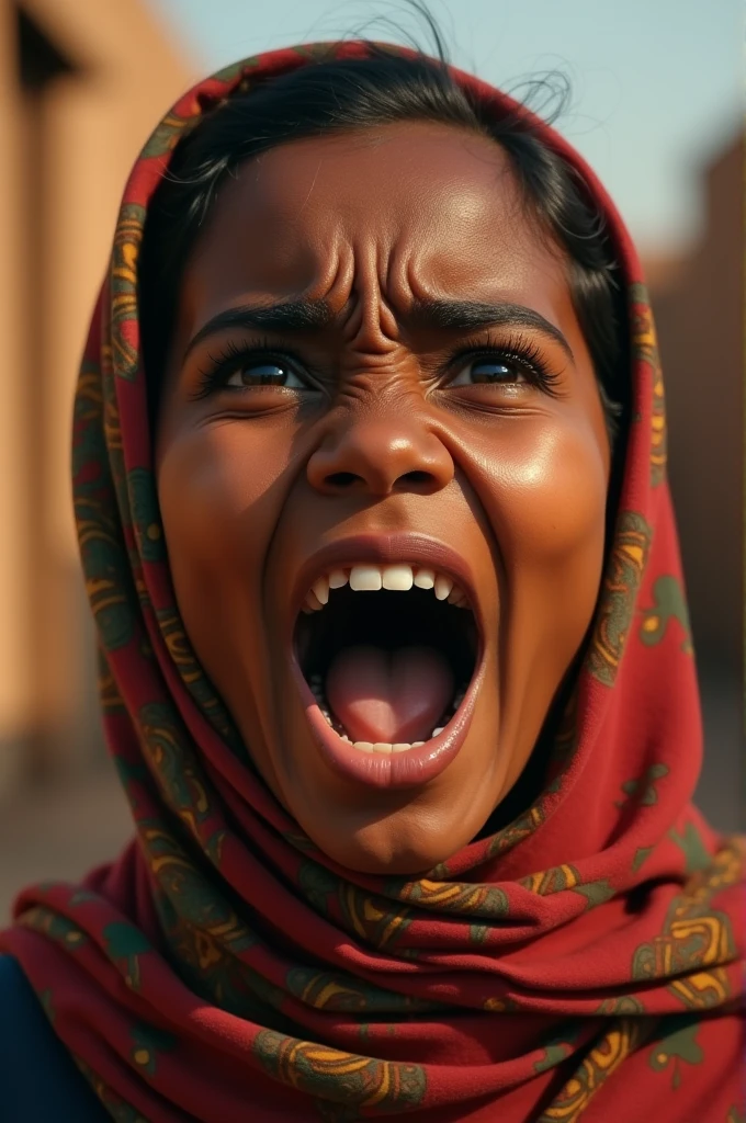 Somali girl shouting
