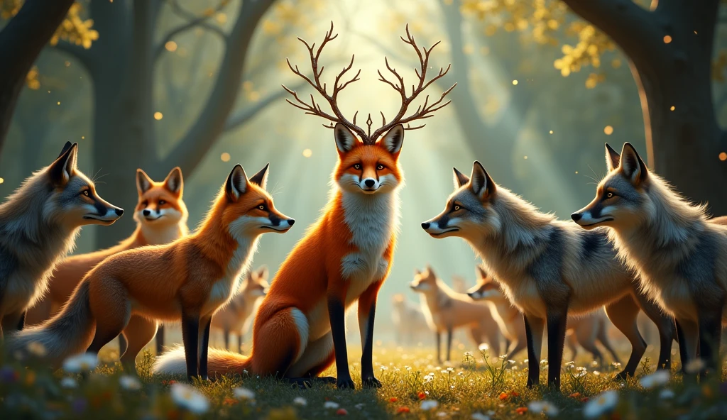QUEEN FOX CALLING THE FOXES AND THEY CAME WITH THE WOLVES