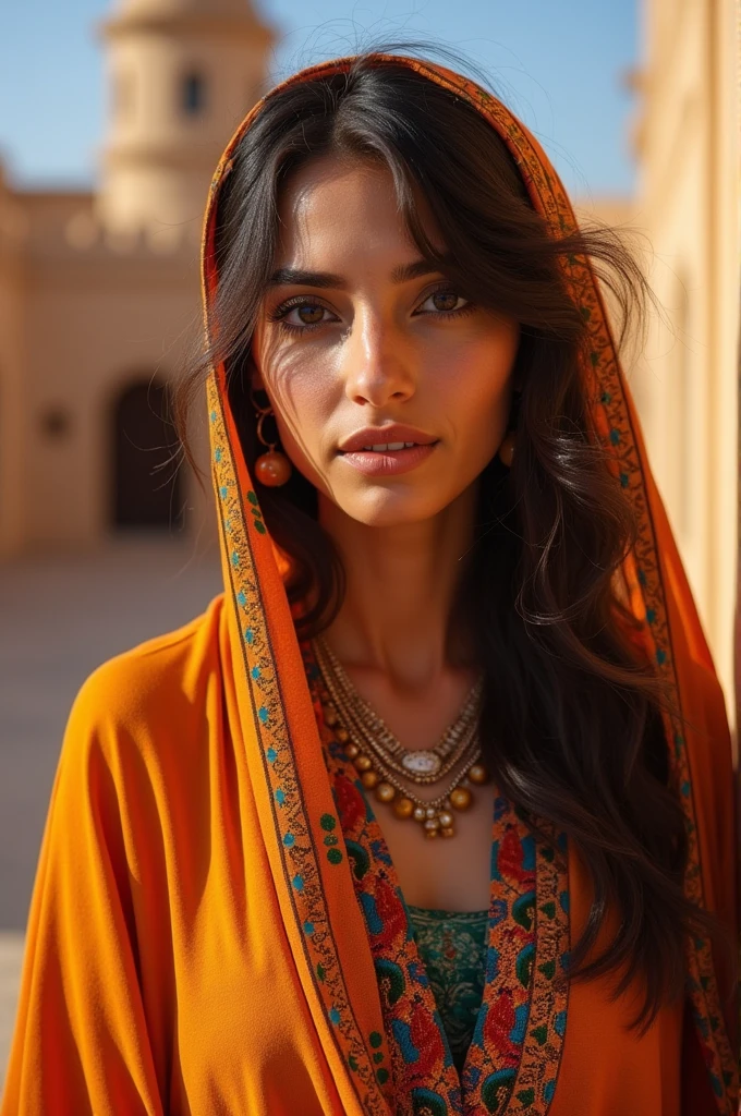 Beautiful, Arab woman, in Arab village