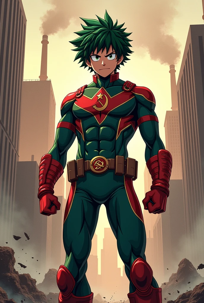Make me a picture of Deku from the manga Boku no communist hero