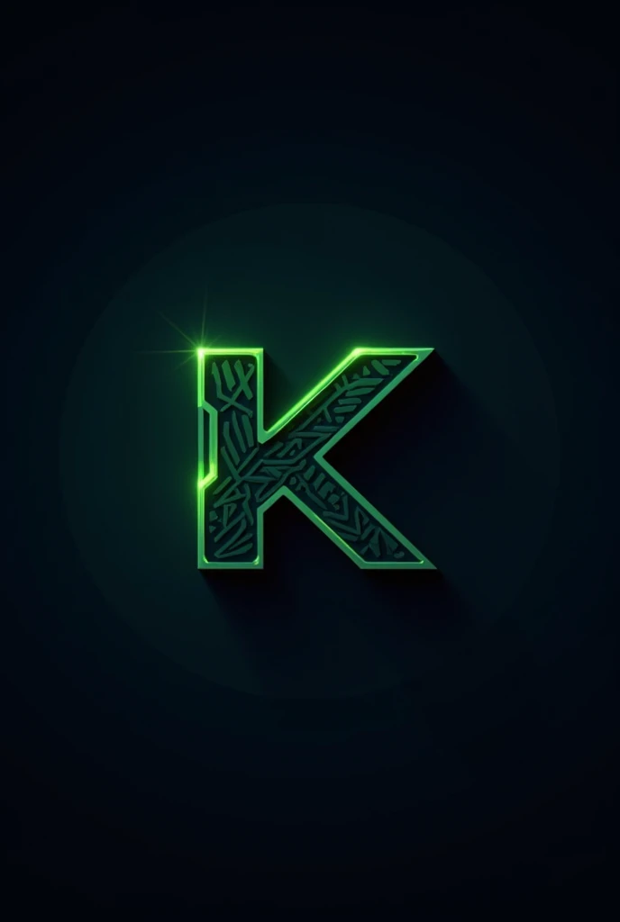 Design a unique logo for a company named Kanvix that deals with marketing media, make the logo icon based using the letter K and make it really unique and different and pleasing make the K visible and use dark colours and add different designs as green to it