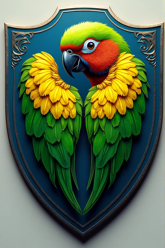 Create a football shield called Colombian parakeets 