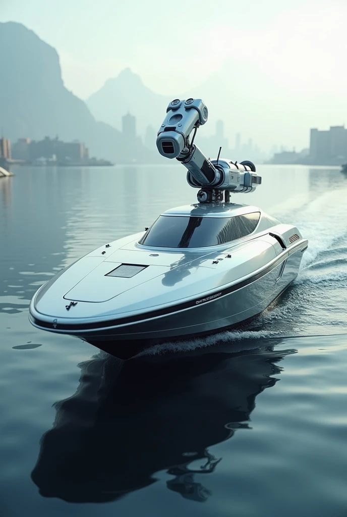 Boat with robotic arm 