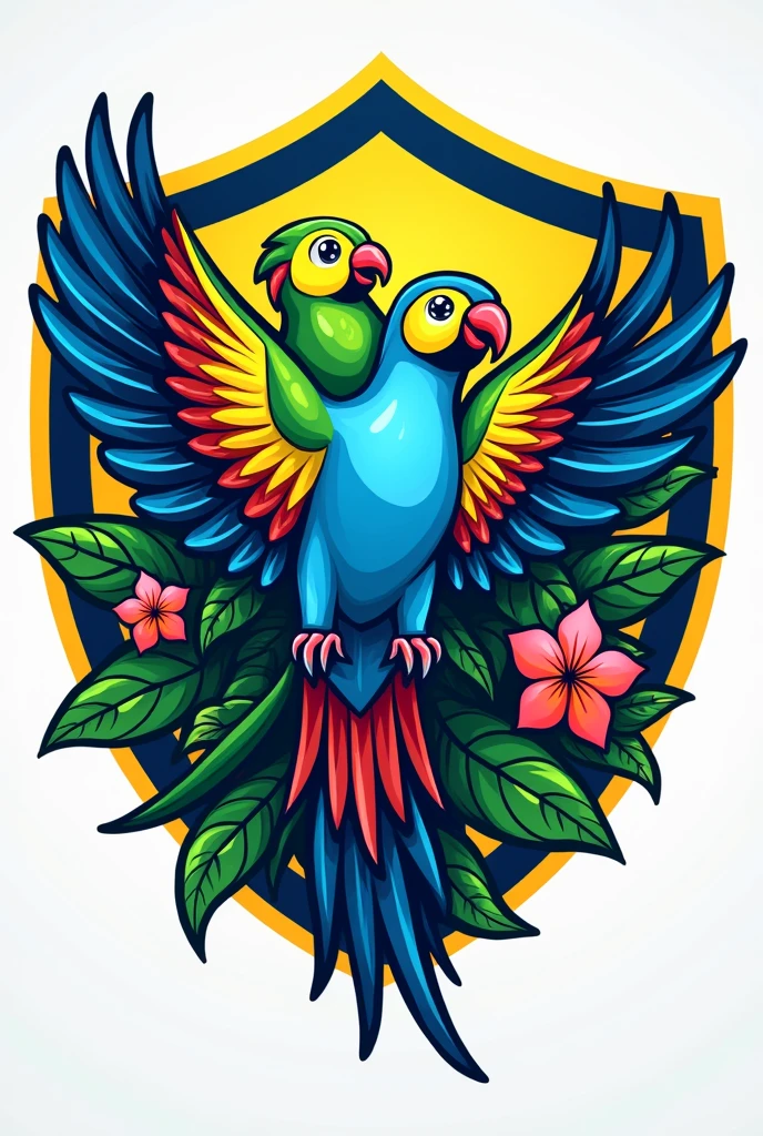 Create a football logo called Colombian parakeets