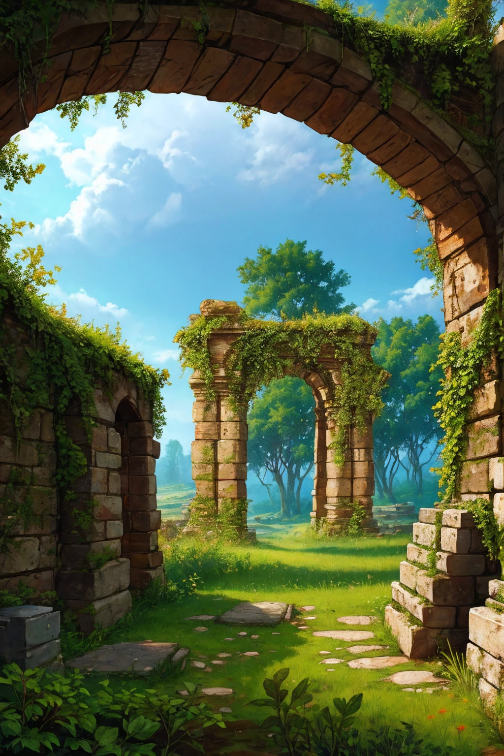 ancient overgrown stone ruins