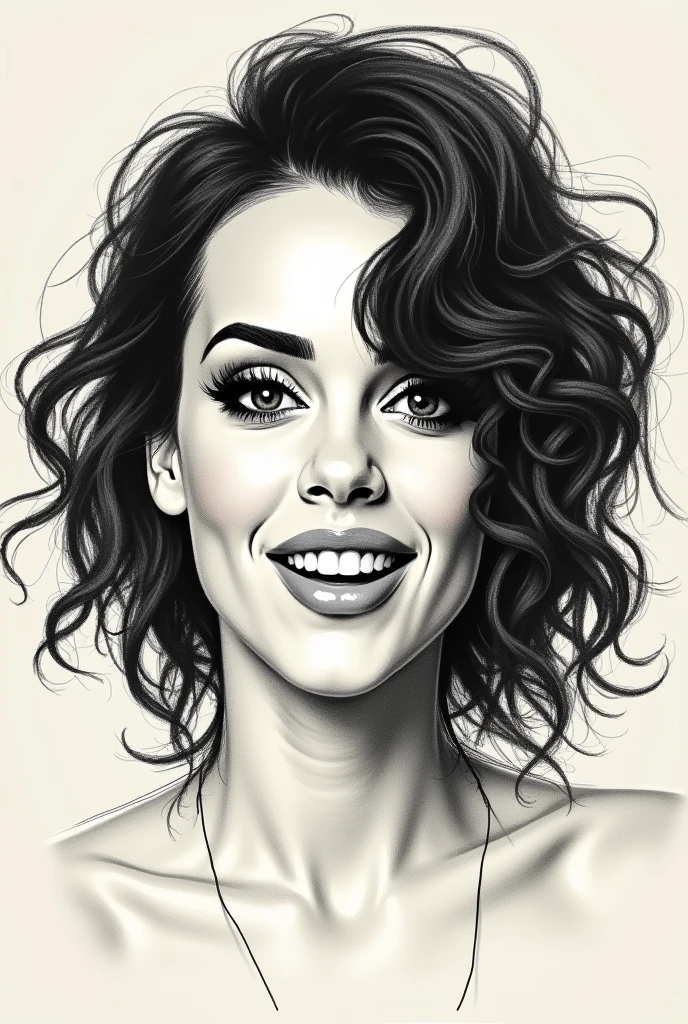 The singer katy perry's face with art style of free hand sketches